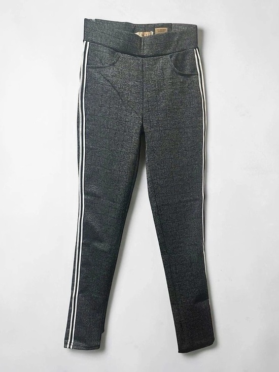 Hybrid & company Pants - Hybrid Plaid Side Stripe Leggings in Gray Size 8 NWT